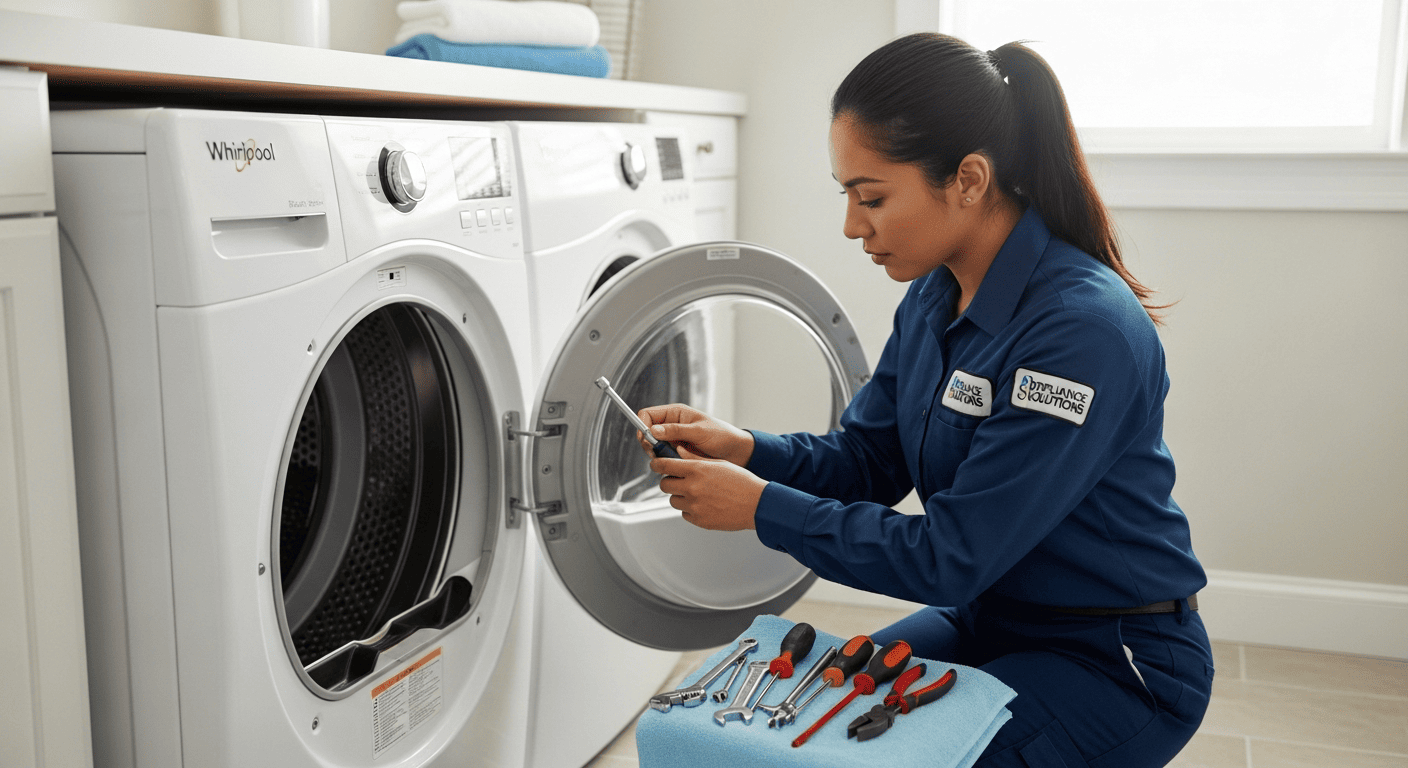 SureFit technician repairing a Whirlpool appliance